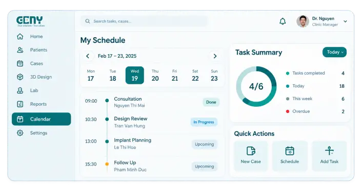 The portal’s delivery schedule with promised dates by case